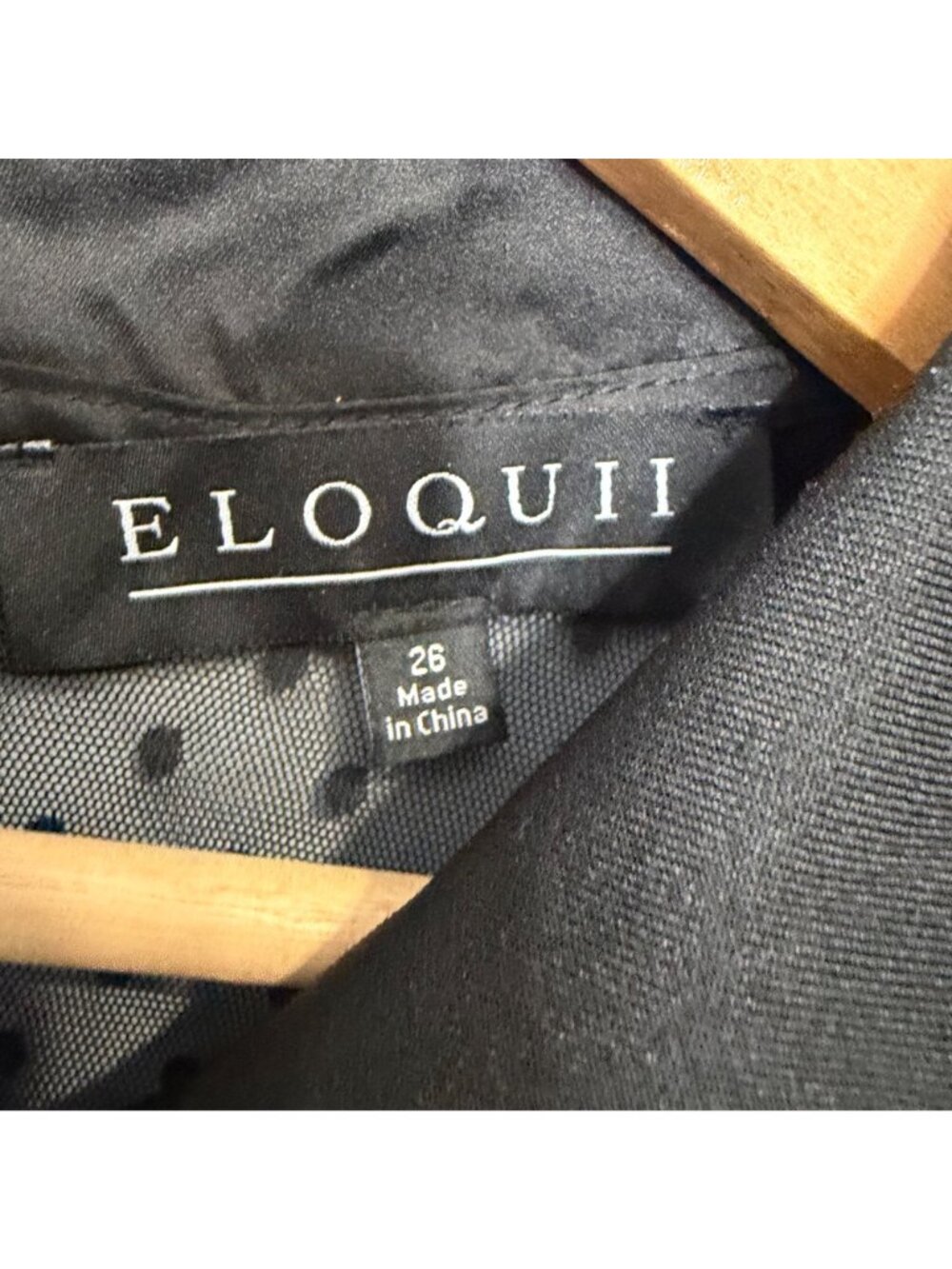 ELOQUII black scallop trim collared sheer overlay dress size 26 - Picture 4 of 8